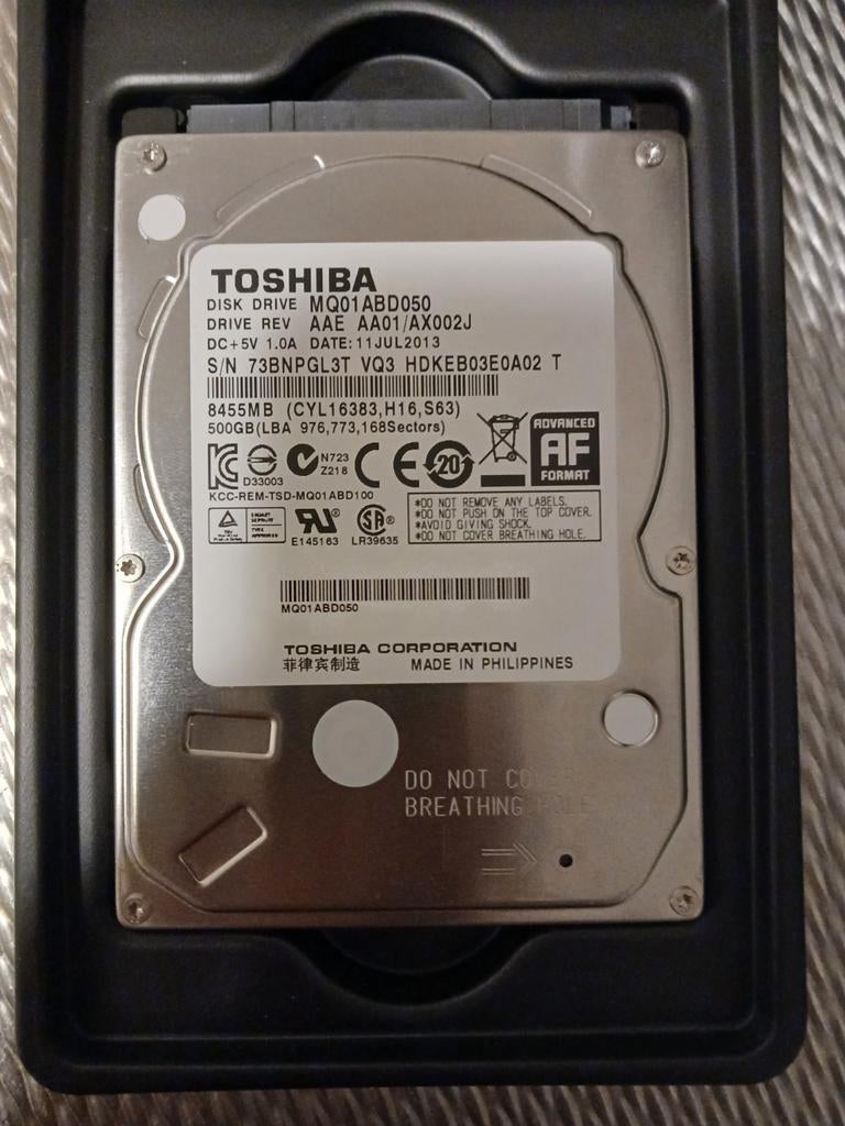 Toshiba MQ01ABD050 500GB HDD - Intern, SATA, Intern, Ophalen of Verzenden, Laptop, 500GB