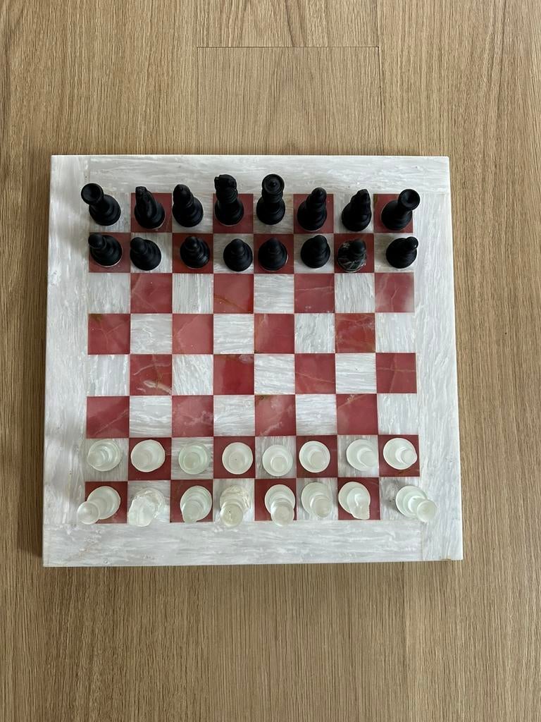 Massief marmeren schaakbord, Ophalen, Zo goed als nieuw