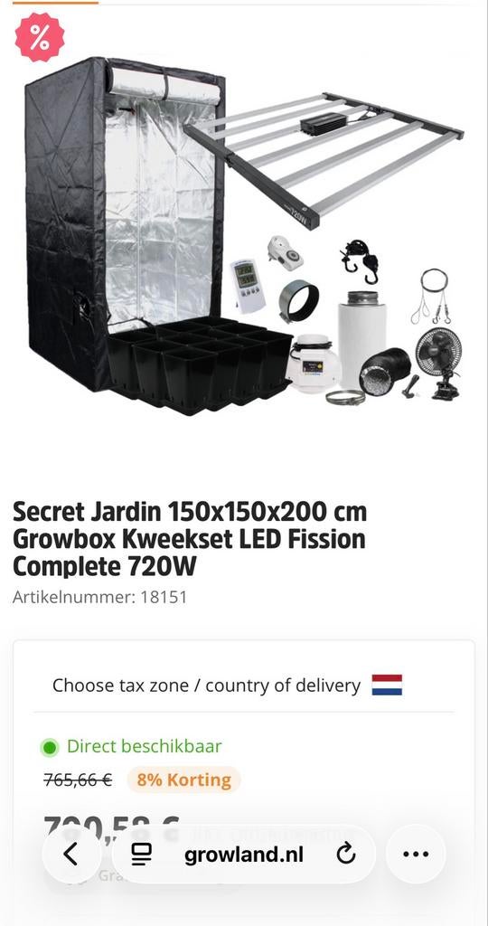 Complete Kweektent 200x150x200cm met 600W HPS lamp toebeh., Ophalen of Verzenden, Gebruikt, Kweektent