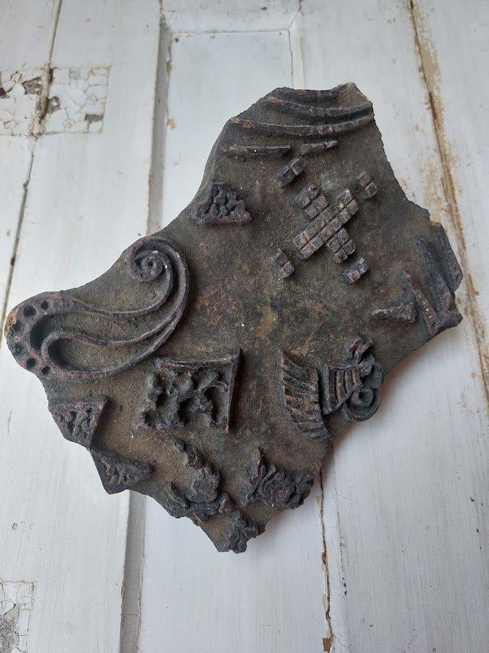 Antieke houten batikstempel, Ophalen of Verzenden