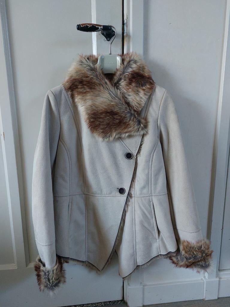 Faux suède jas - Patrizia Dini, Patrizia dini, Ophalen of Verzenden, Zo goed als nieuw, Maat 38/40 (M)