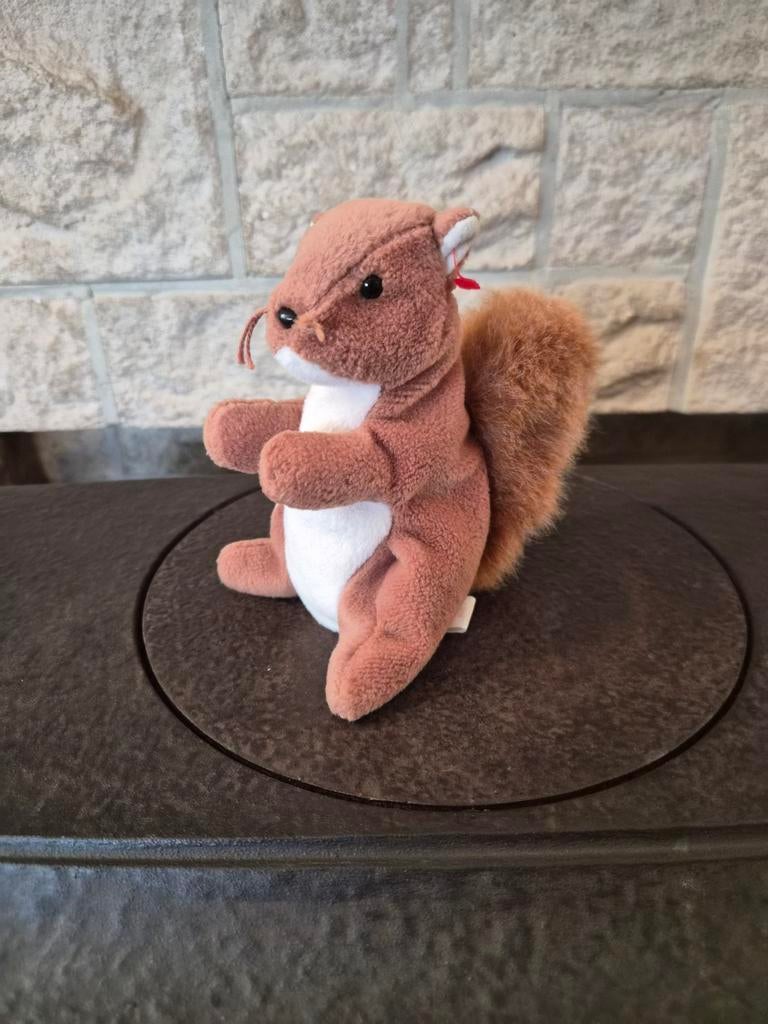 Vintage TY beanie baby nuts eekhoorn knuffel, Ophalen of Verzenden, Overige typen