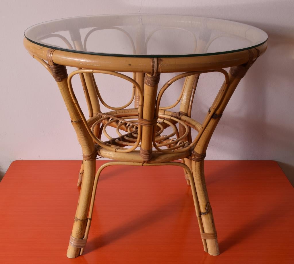 Retro vintage jaren 60 rotan Rohé Noordwolde tafel, Ophalen