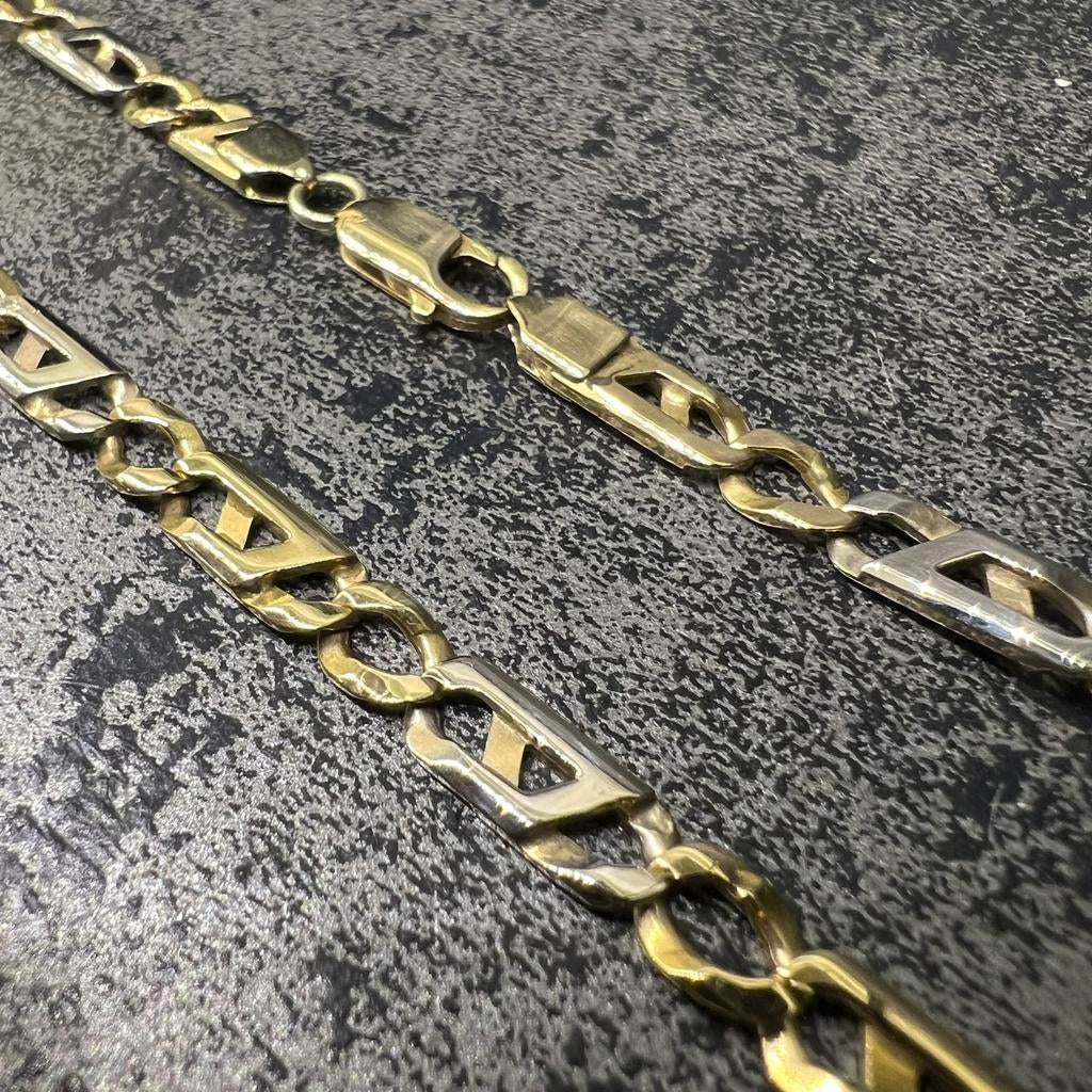 18 karaat gouden ketting rolex schakel massief, Ophalen of Verzenden, Zo goed als nieuw, Goud
