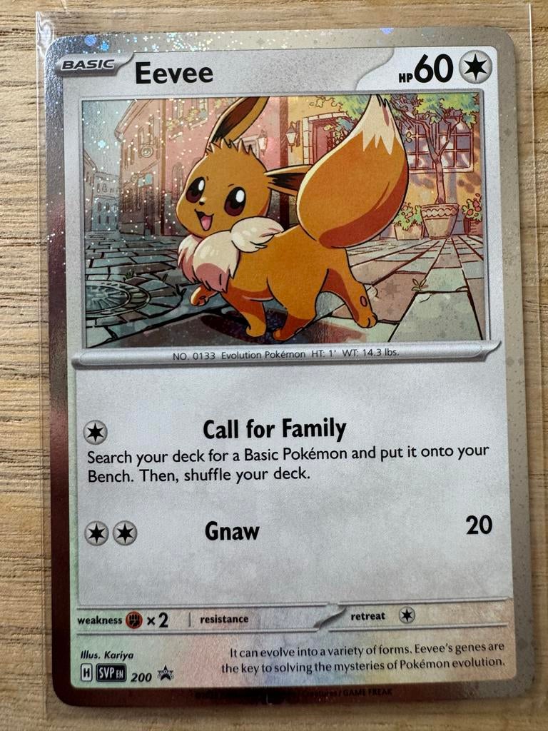 Pokémon Eevee kaart promo, Ophalen of Verzenden, Zo goed als nieuw, Losse kaart, Foil