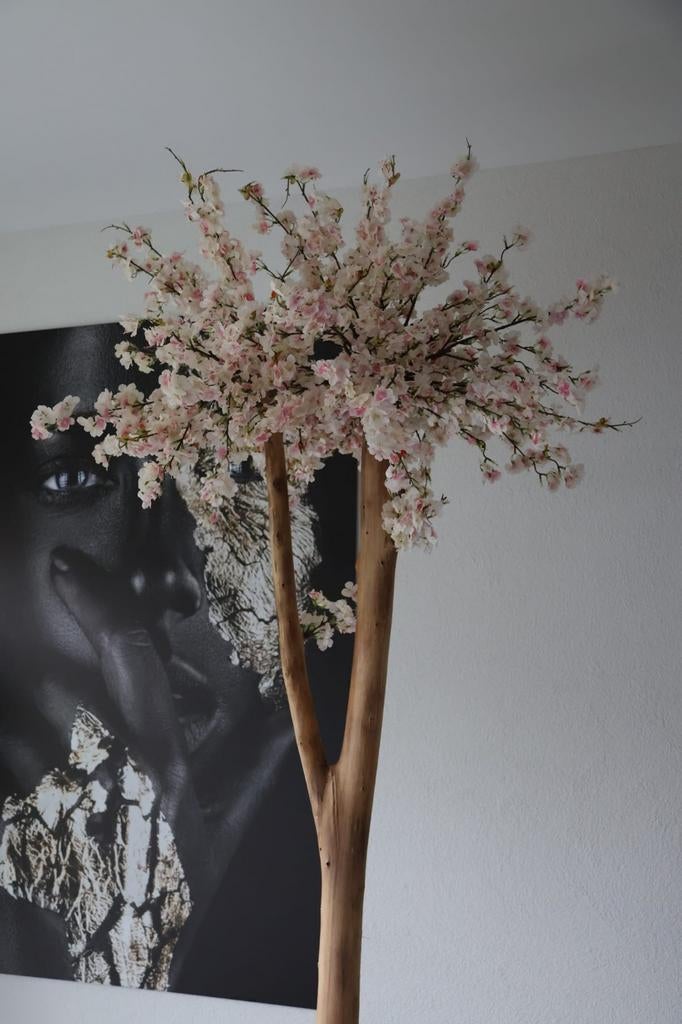 Echte boomstam met mooie kerstbloesem, Huis en Inrichting, Woonaccessoires | Kunstplanten en Kunstbloemen, Ophalen of Verzenden