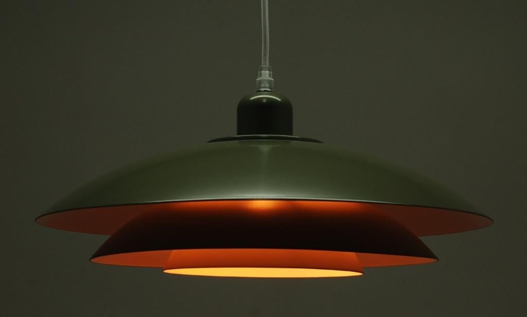 Vintage Deense hanglamp 165 euro, Gebruikt, Vintage MCM, Metaal, Minder dan 50 cm