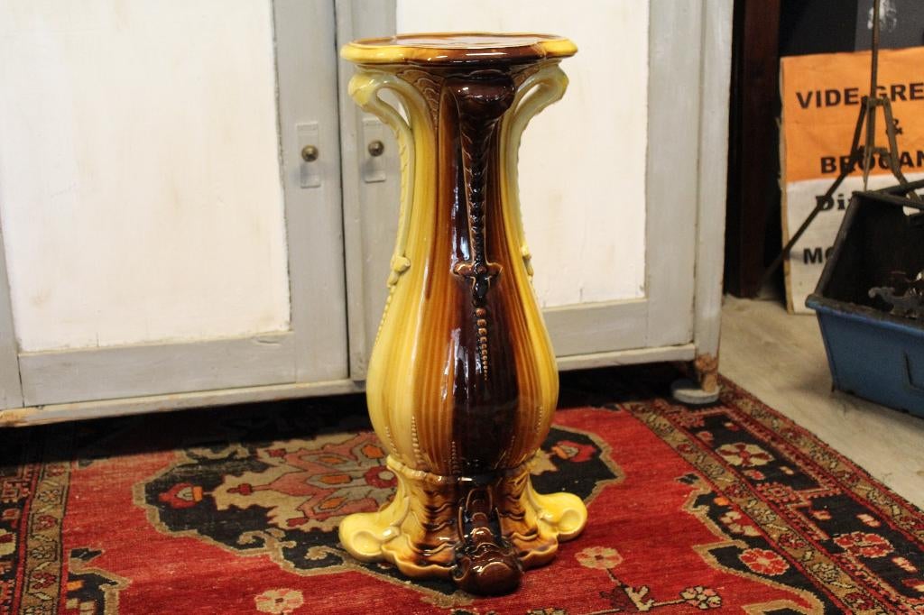 Brocante - Prachtige piedestal Sarreguemines, Art Nouveau!, Antiek en Kunst, Antiek | Keramiek en Aardewerk, Ophalen