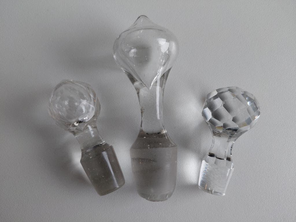 3 x antieke kristallen stop voor karaf, Antiek en Kunst, Antiek | Glas en Kristal, Ophalen