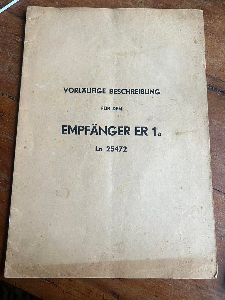 WO2 Duits Luftwaffe voorschrift Ontvanger ER1 zeldzaam radio, Verzamelen, Militaria | Tweede Wereldoorlog, Ophalen of Verzenden