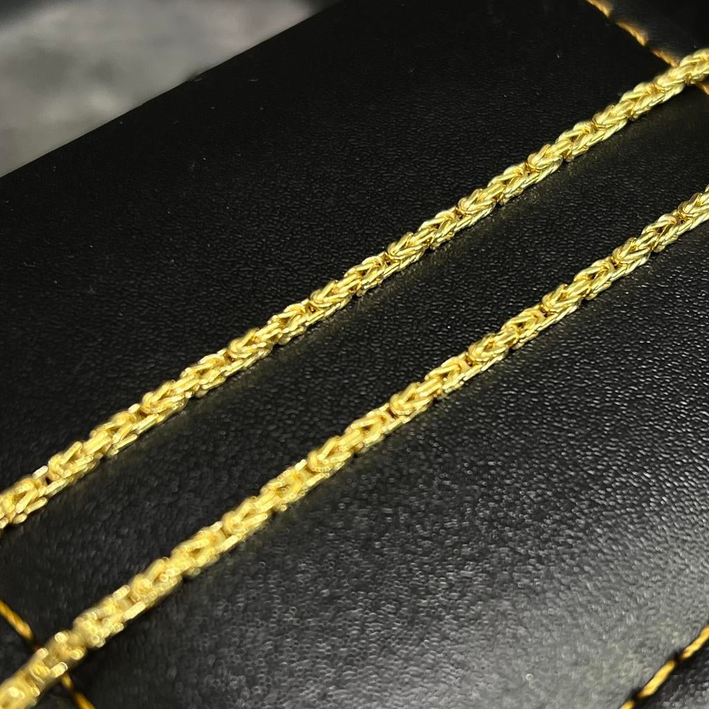 Gouden koningsketting schakel 14 karaat goud, Ophalen of Verzenden, Zo goed als nieuw, Goud