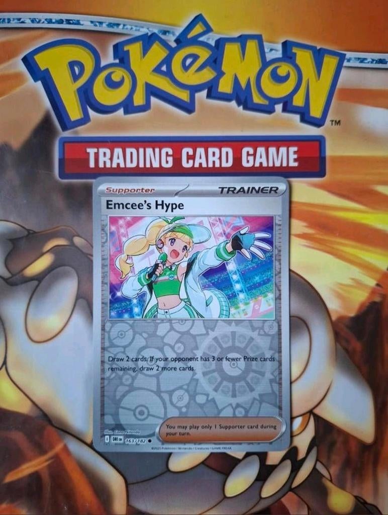 Emcee's Hype 163/182 Destined Rivals reverse holo nm-mint, Ophalen of Verzenden, Zo goed als nieuw, Losse kaart, Foil