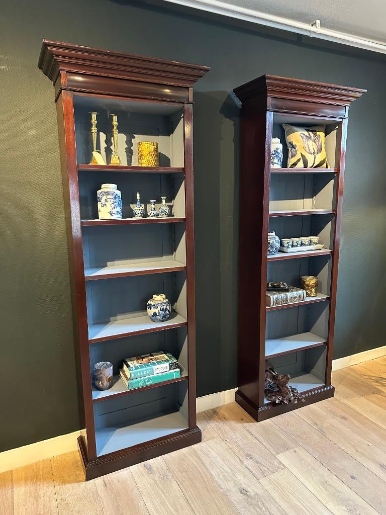 Set antieke open boekenkasten, Antiek en Kunst, Ophalen of Verzenden