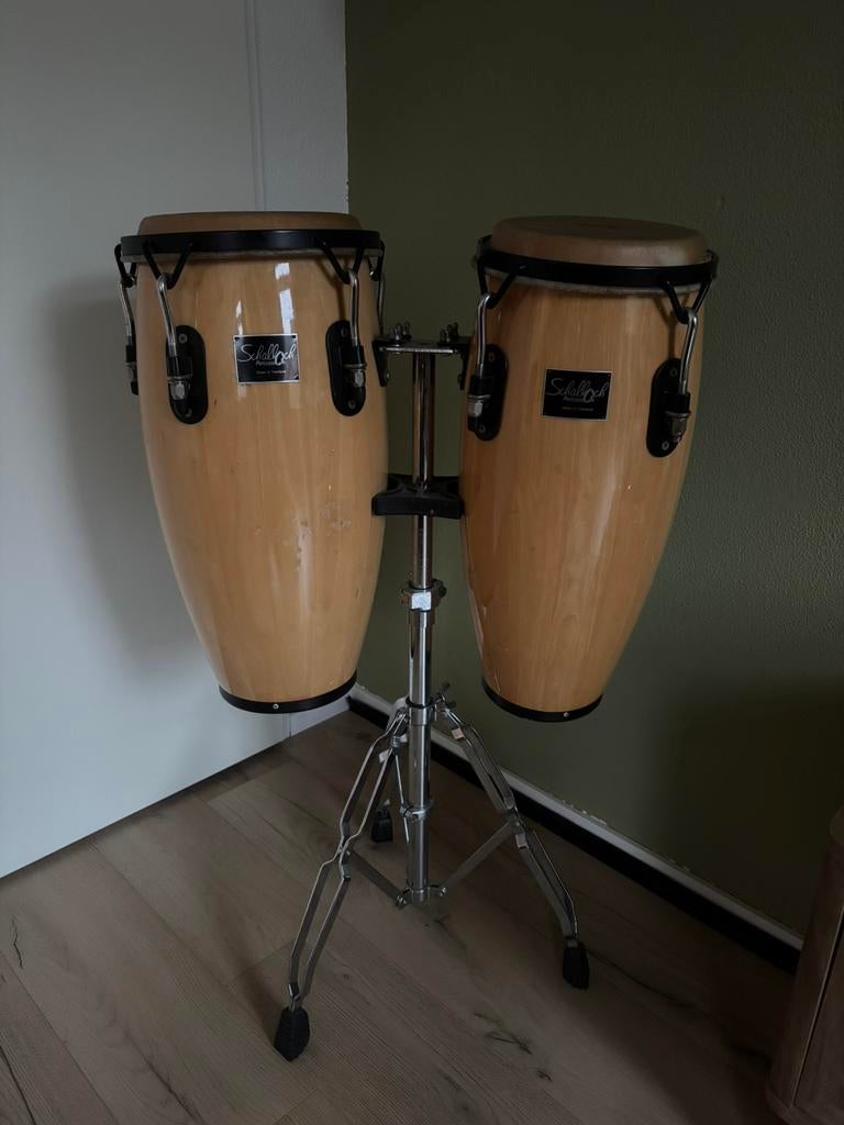 Dubbele conga met standaard, Schalloch Percussion OPHALEN, Muziek en Instrumenten, Percussie, Ophalen, Gebruikt, Trommel