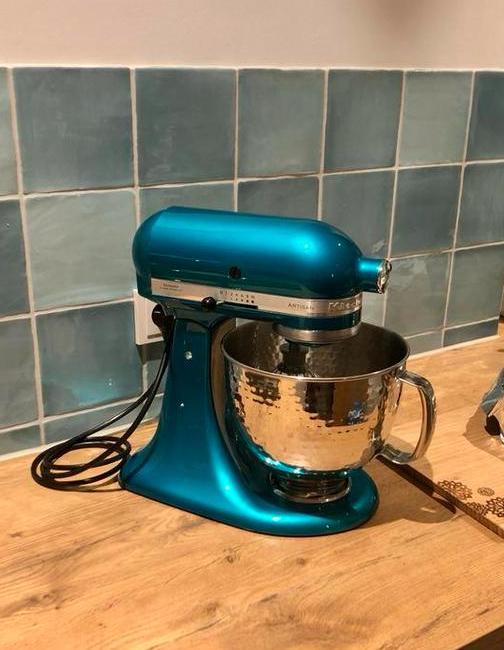 KitchenAid Artisan in petrol 300 watt, 4 liter of meer, Ophalen of Verzenden, Zo goed als nieuw, 3 snelheden of meer