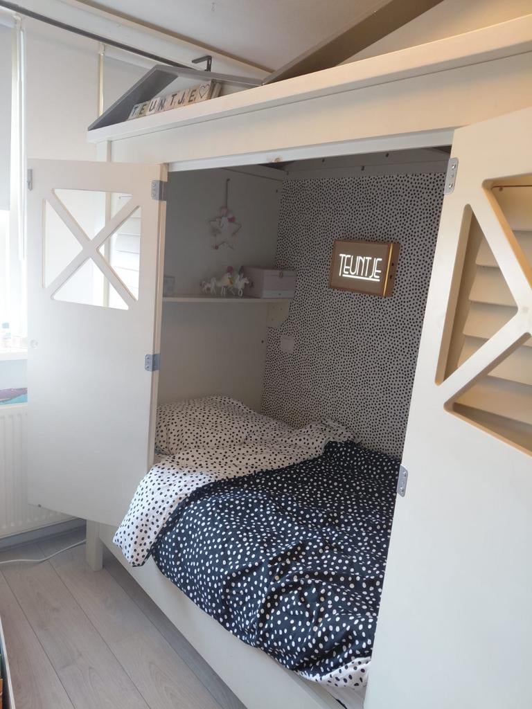 Uniek kinderbed Huisbed bedstee, Kinderen en Baby's, 85 tot 100 cm, Gebruikt, 180 cm of meer, Ophalen