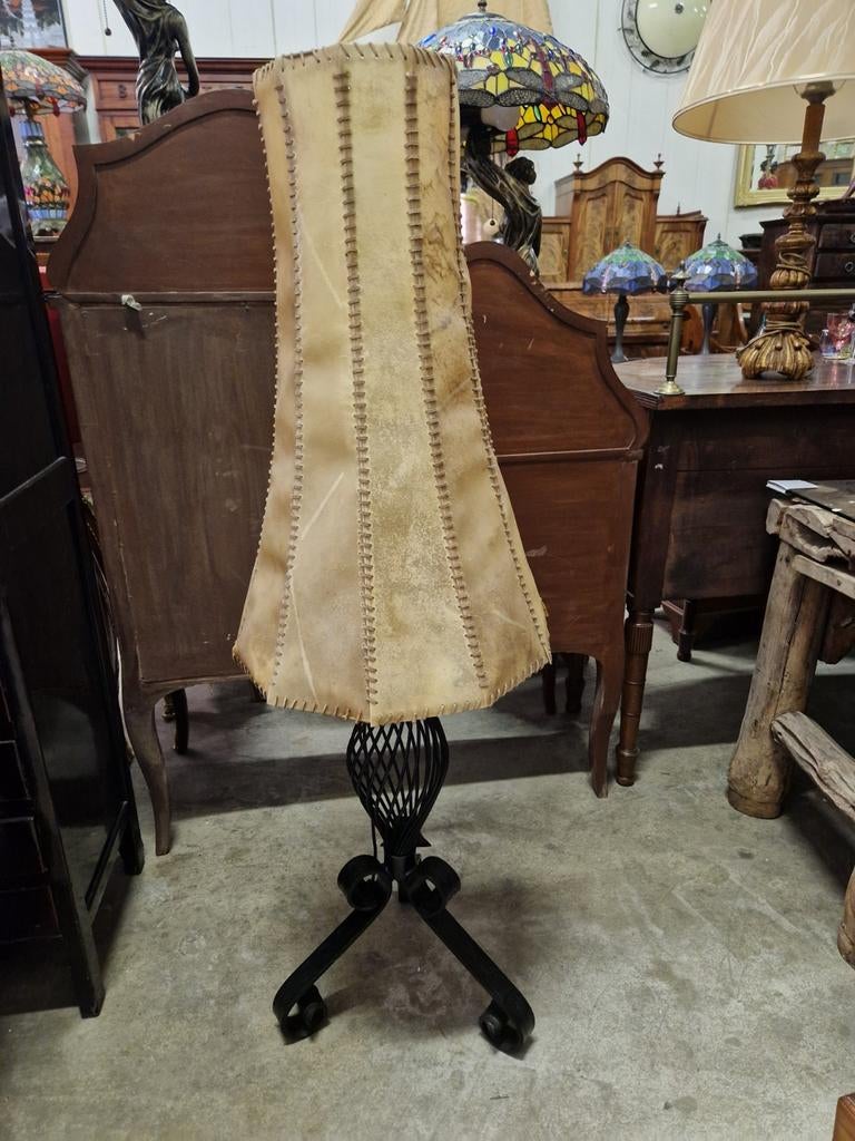 Grote retrolamp 135 cm gietijzeren onderstel, Ophalen of Verzenden