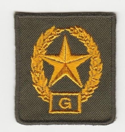 Embleem (trui) Schutter G, Ophalen of Verzenden, Landmacht, Nederland, Embleem of Badge