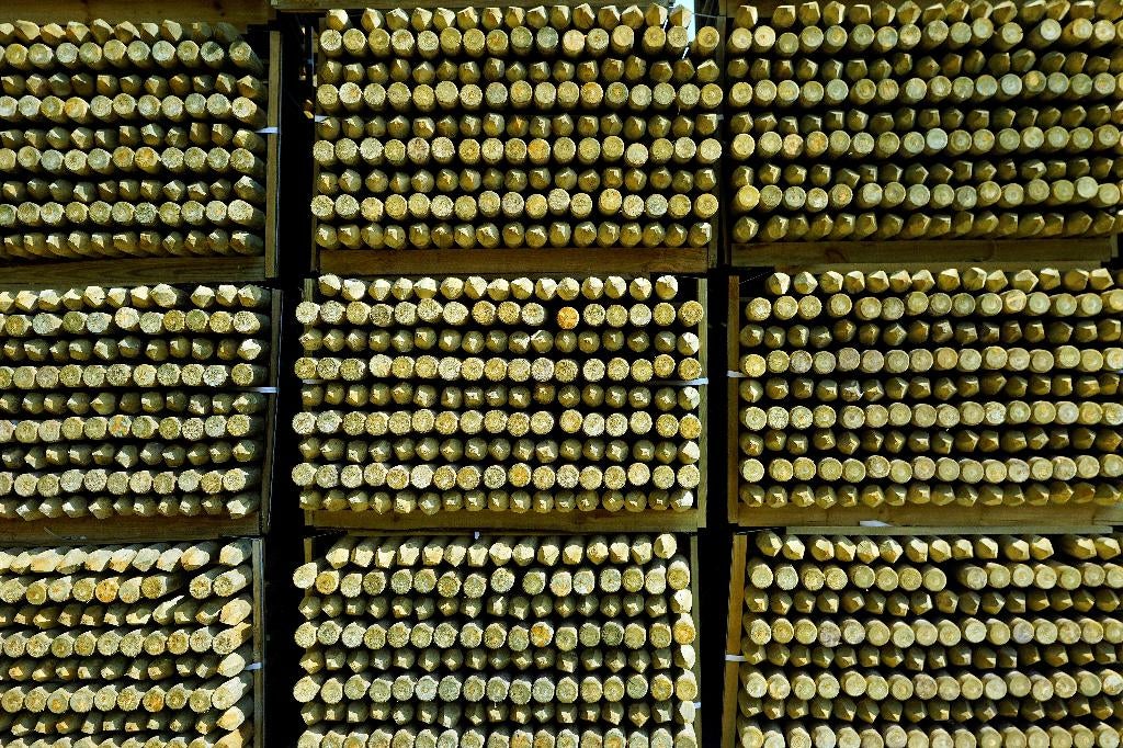 Ronde palen, weipalen, boompalen, geimpregneerd en gefreesd, Tuin en Terras, Ophalen of Verzenden, Nieuw, 180 tot 250 cm, Palen