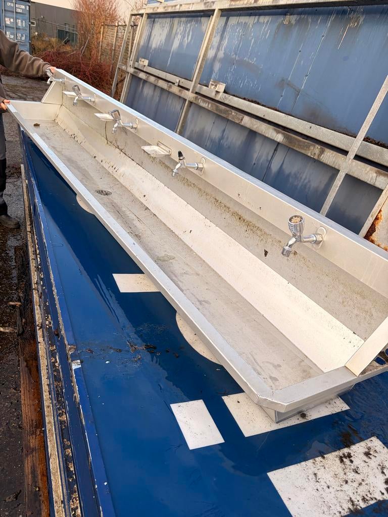 Industriele RVS wasbak, Ophalen, Gebruikt, Rvs, Wastafel