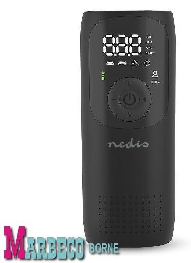 Oplaadbare Luchtcompressor, Mobiele Luchtdruk 0.1 - 10.3 Bar, Nedis, 6 tot 10 bar, Nieuw, Minder dan 200 liter/min