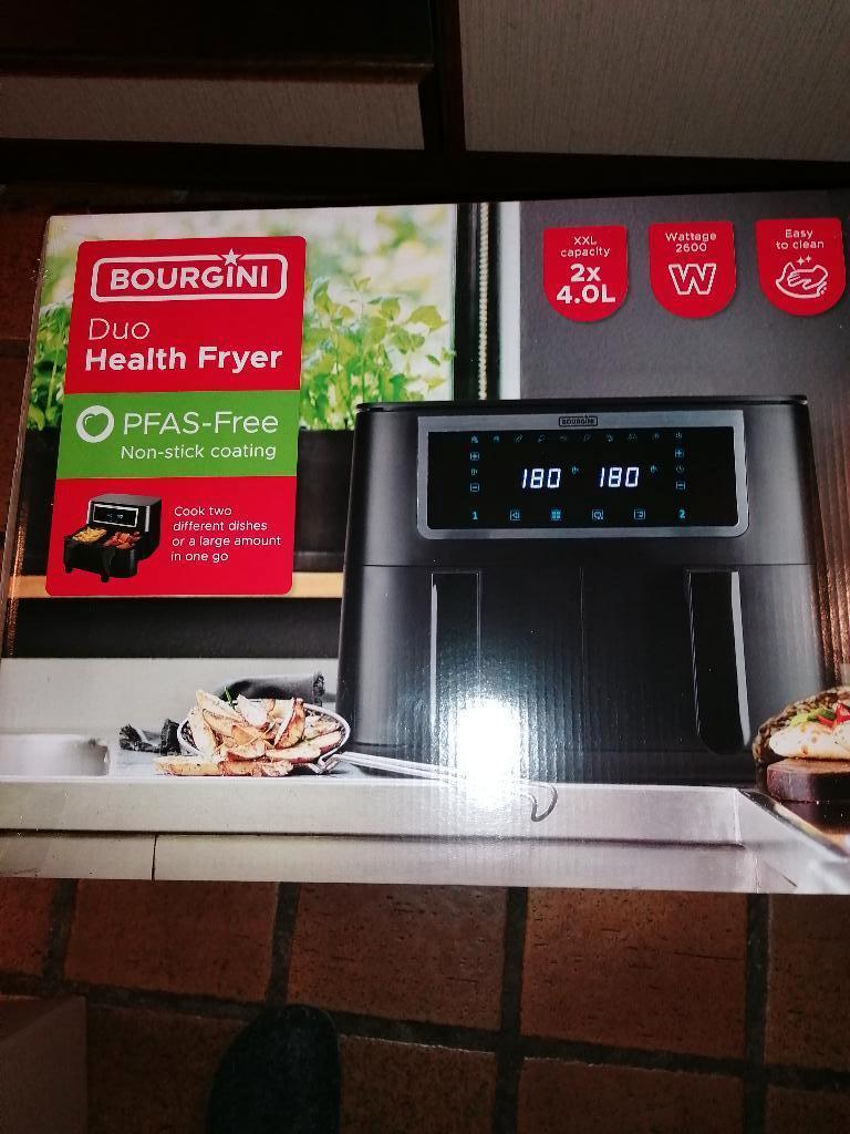 Nieuwe duo airfryer Bourgini, Ophalen of Verzenden, Nieuw, Airfryer, 1500 gram of meer
