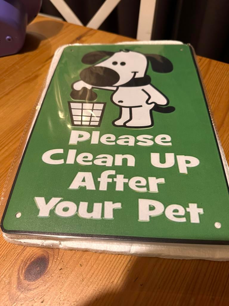 Metalen waarschuw bord 2 euro, Ophalen, Nieuw, Reclamebord