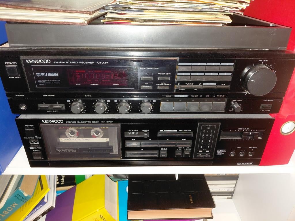 Kenwood KR-A47 receiver & KX-87CR cassettedeck, Overige merken, Tuner of Radio, Gebruikt, Losse componenten