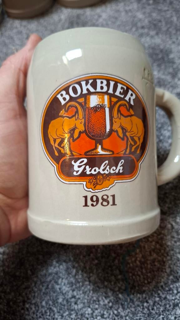 7 Stenen Bierpullen Grolsch - Jaartallen, Ophalen of Verzenden