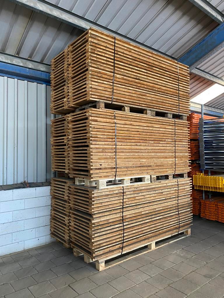 Houten vlonders / legborden palletstelling 2700x800x30mm, Zakelijke goederen, Kantoor en Winkelinrichting | Magazijn, Stelling en Opslag