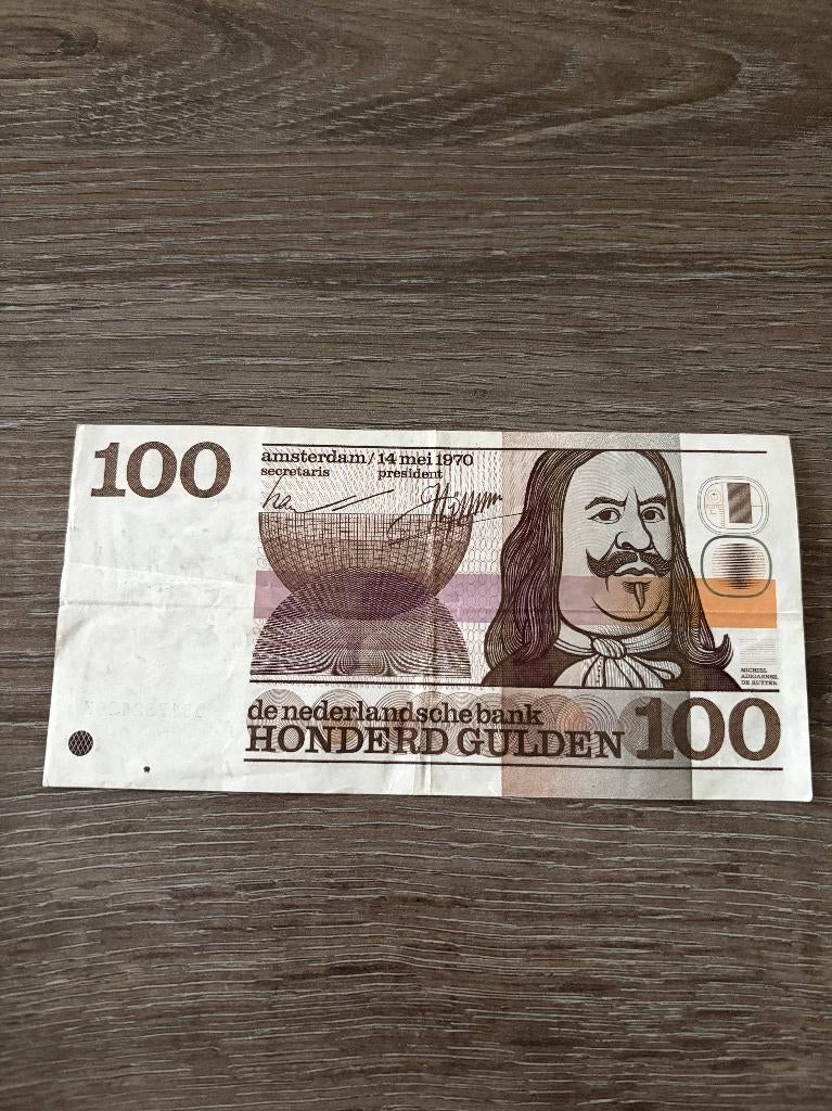 Biljet 100 gulden Michiel de Ruyter, 1970, Postzegels en Munten, Bankbiljetten | Nederland, Ophalen of Verzenden, 100 gulden