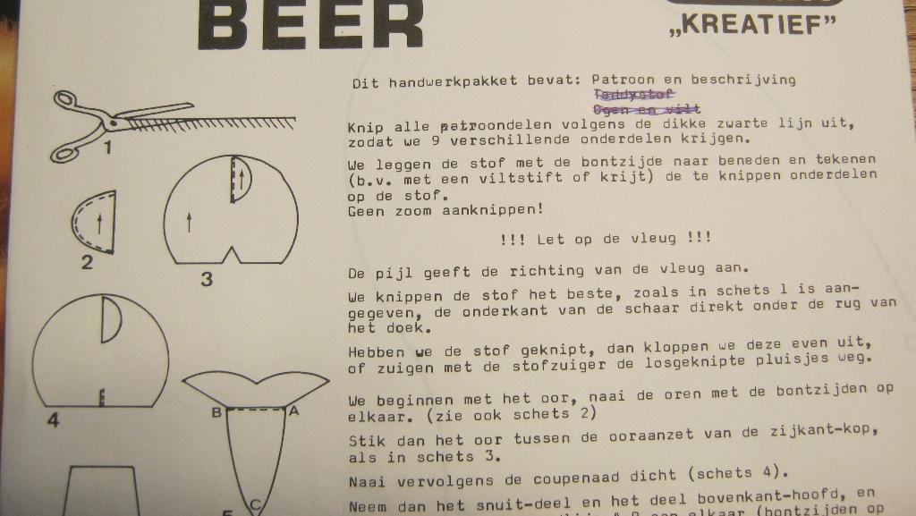 Beer maken werkpakket Le Suh patroon en beschrijving, Ophalen of Verzenden, Nieuw, Gereedschap of Toebehoren