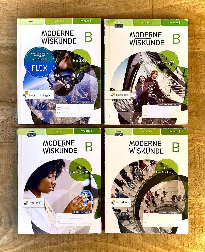 Moderne Wiskunde VWO B Deel 1, 2, 3, 4 Leerboeken 12e editie, Boeken, Schoolboeken, VWO, Ophalen of Verzenden, Zo goed als nieuw