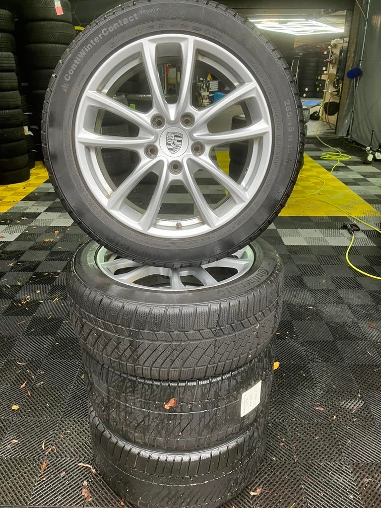 19 inch originele Porsche Panamera 971 velgen met winterband, Gebruikt, 265 mm, Banden en Velgen, Winterbanden