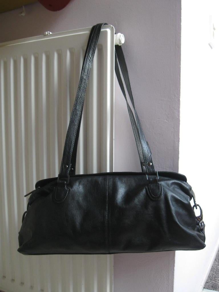 MYLADY zwart leren tas bijzonder ontwerp goede staat, Ophalen of Verzenden, Zo goed als nieuw, Zwart, Overige typen