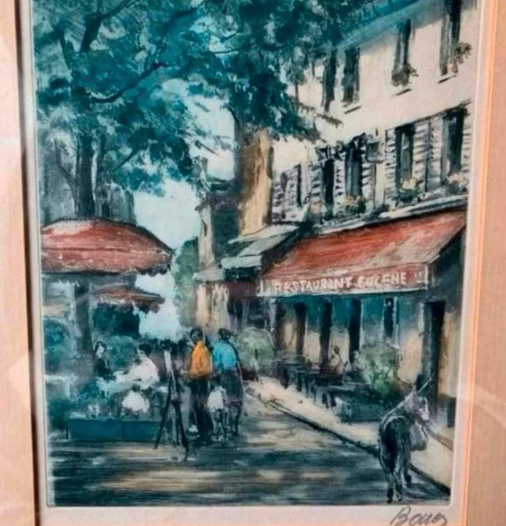 Aquarel leuke oude aquarel Frankrijk Paris jaren 20 schilder, Antiek en Kunst, Kunst | Schilderijen | Klassiek, Ophalen of Verzenden