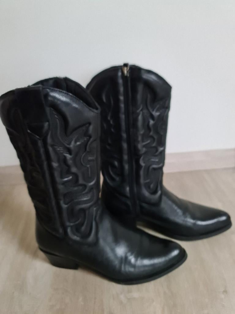 Zgan cowboy laarzen, Ophalen of Verzenden, Zo goed als nieuw, Zwart, Hoge laarzen