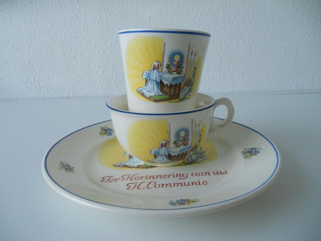 Societe Ceramique setje Heilige Kommunie, Ophalen of Verzenden