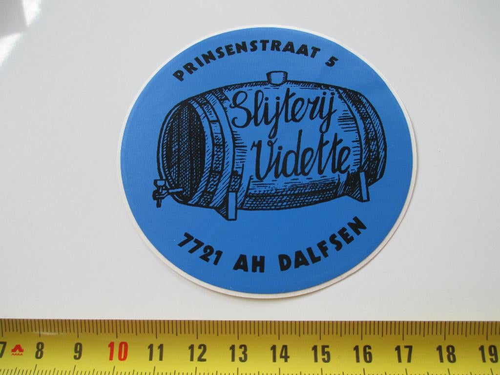 sticker Dalfsen Slijterij VIDETTE Prinsenstraat 5, Ophalen, Zo goed als nieuw