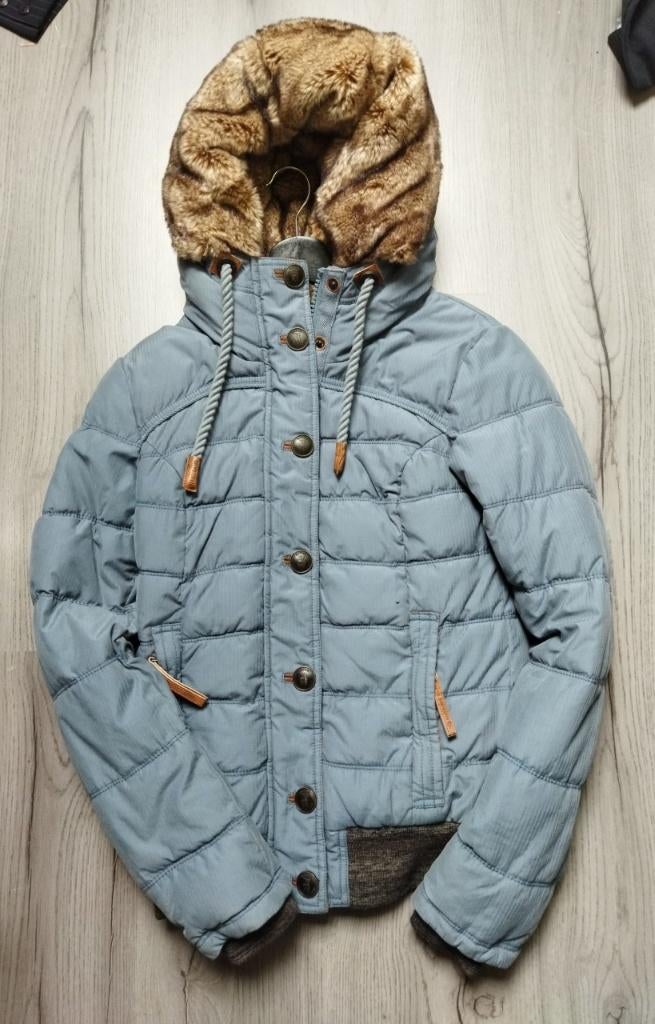 Blauwe Winterjas Naketano Maat S, Blauw, Ophalen of Verzenden, Zo goed als nieuw, Maat 36 (S)