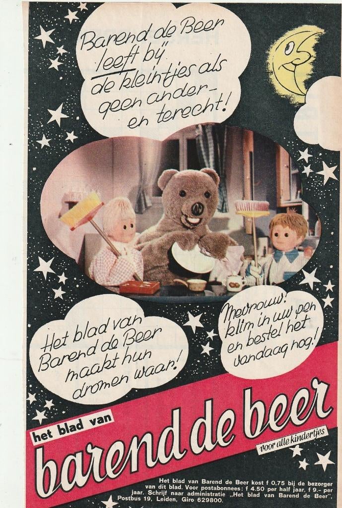 retro reclame 1966 Barend de Beer tijdschrift van TV, Verzamelen, Verzenden, Overige typen