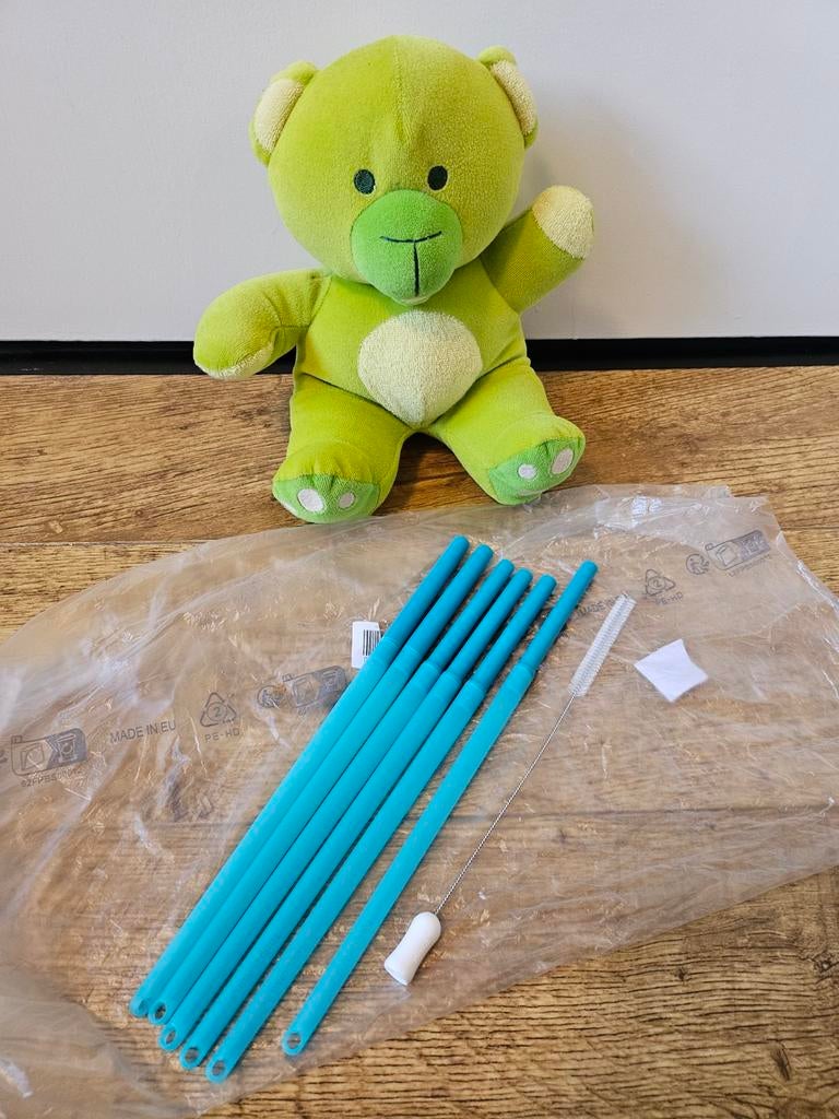 ** Tupperware NIEUWE rietjes set met borstel, Ophalen of Verzenden, Nieuw, Blauw, Overige typen