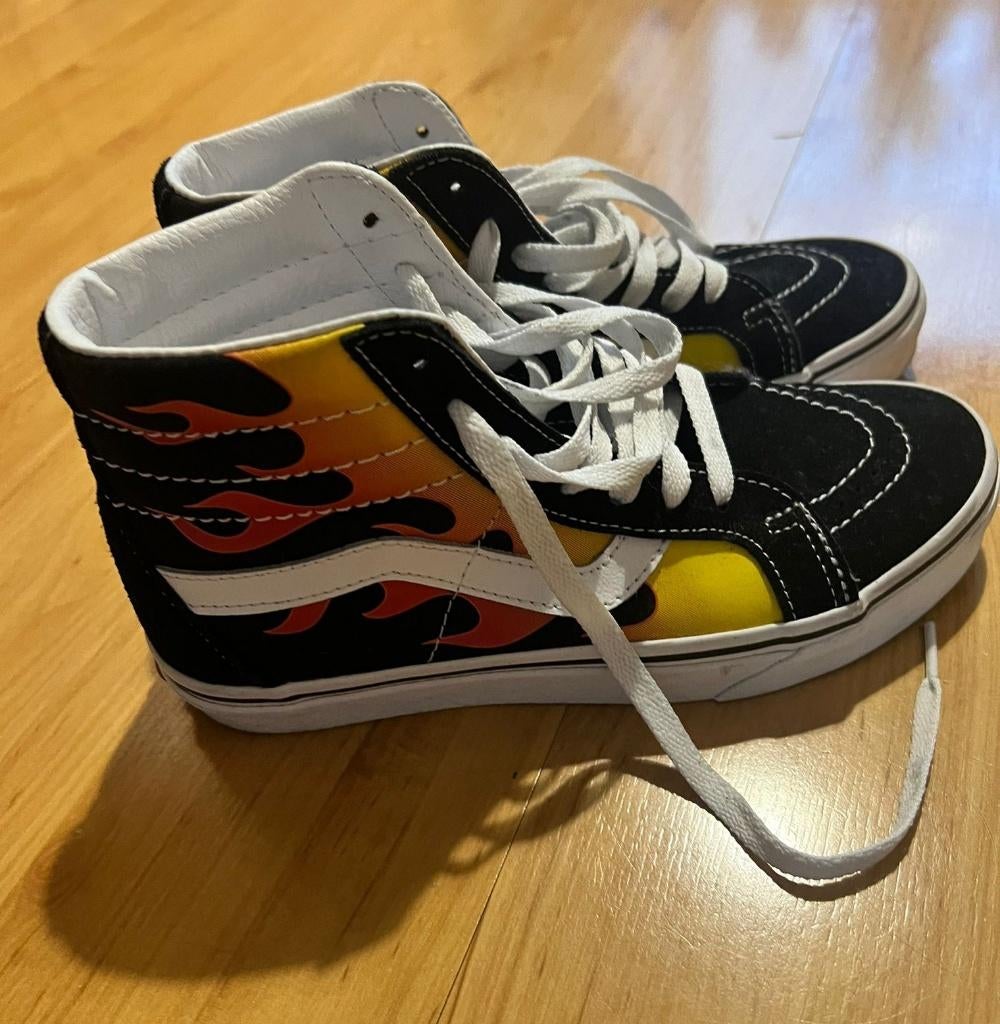 Vans met vlammen maat 36, Zwart, Ophalen of Verzenden, Vans, Sneakers of Gympen