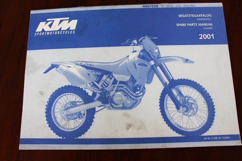 KTM 400 520 SX MXC EXC Racing 2001 chassis parts list, Motoren, Ophalen of Verzenden, Overige merken