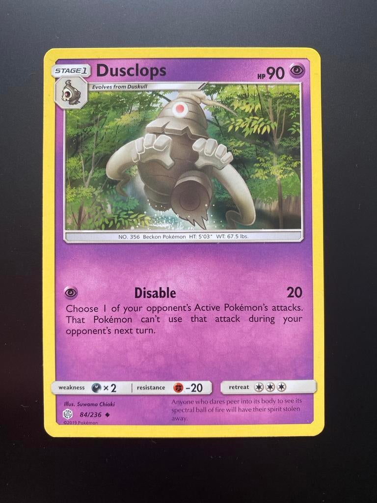 Dusclops 84/236 Pokémon S&M Cosmic Eclipse Mint Packfresh, Ophalen of Verzenden, Zo goed als nieuw, Losse kaart