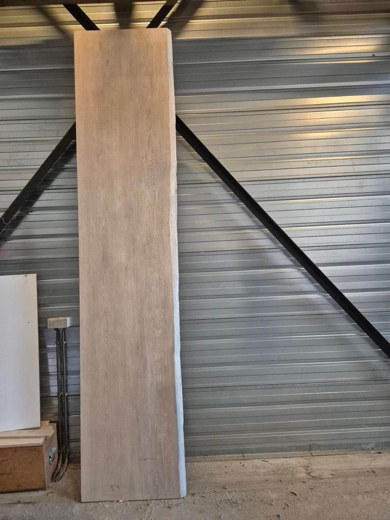 Eiken blad licht geolied boomstamblad 310cm, Doe-het-zelf en Verbouw, Hout en Planken, Ophalen, 25 tot 50 mm, Eiken, Plank