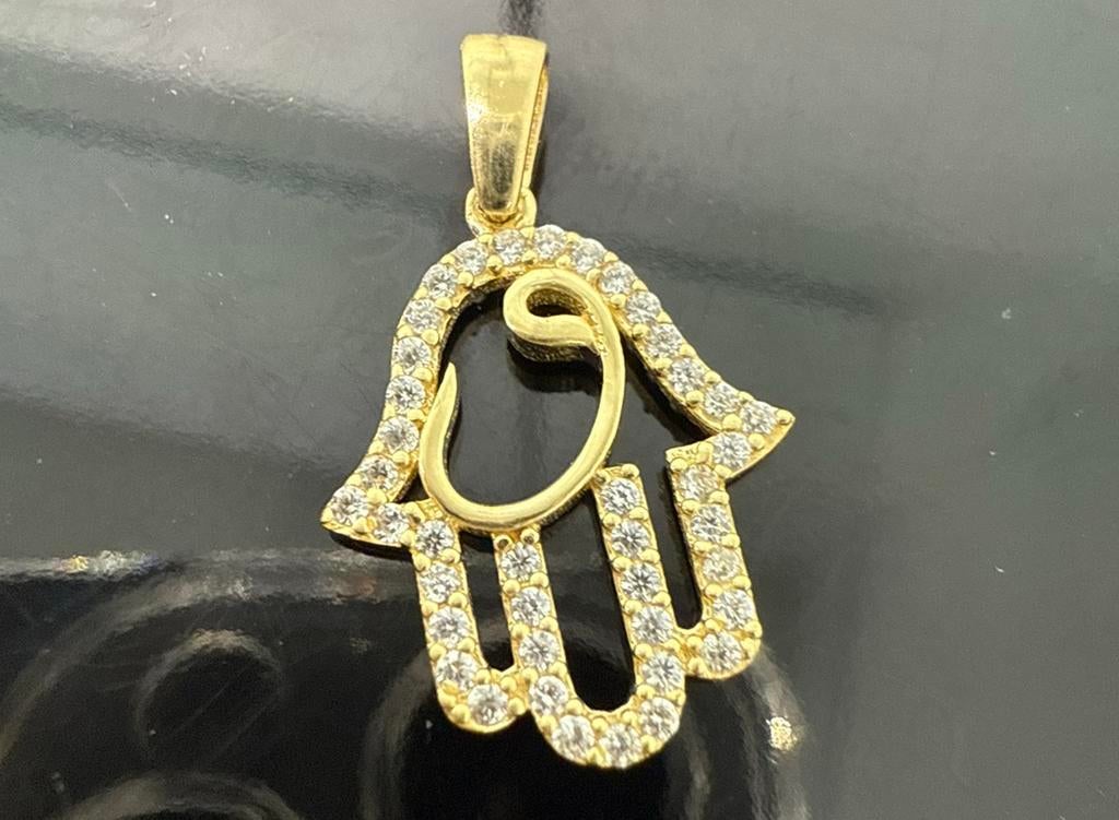 Prachtige 14 karaats gouden fatima hand hanger, Ophalen of Verzenden, Nieuw, Goud, Goud