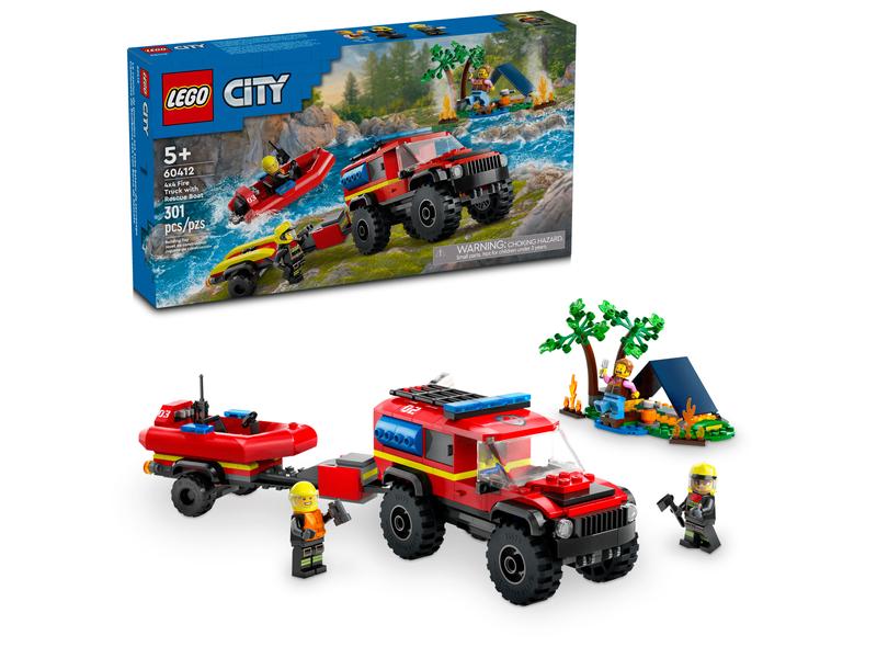 60412 LEGO City: 4x4 brandweerauto met reddingsboot -Nieuw!, Ophalen of Verzenden, Nieuw, Complete set, Lego
