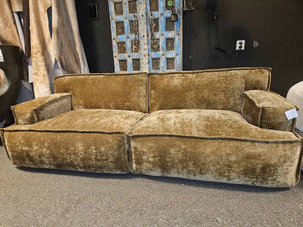 Bank Platani ribstof lounge bank, Ophalen of Verzenden, Nieuw, Vierpersoons of meer