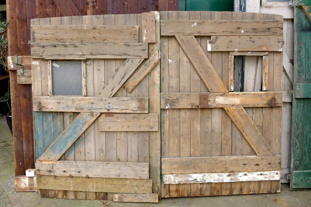 mooie oude dubbele boeren stal schuur deuren, Doe-het-zelf en Verbouw, Deuren en Horren, Ophalen, Gebruikt, 120 cm of meer, Buitendeur